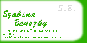 szabina banszky business card